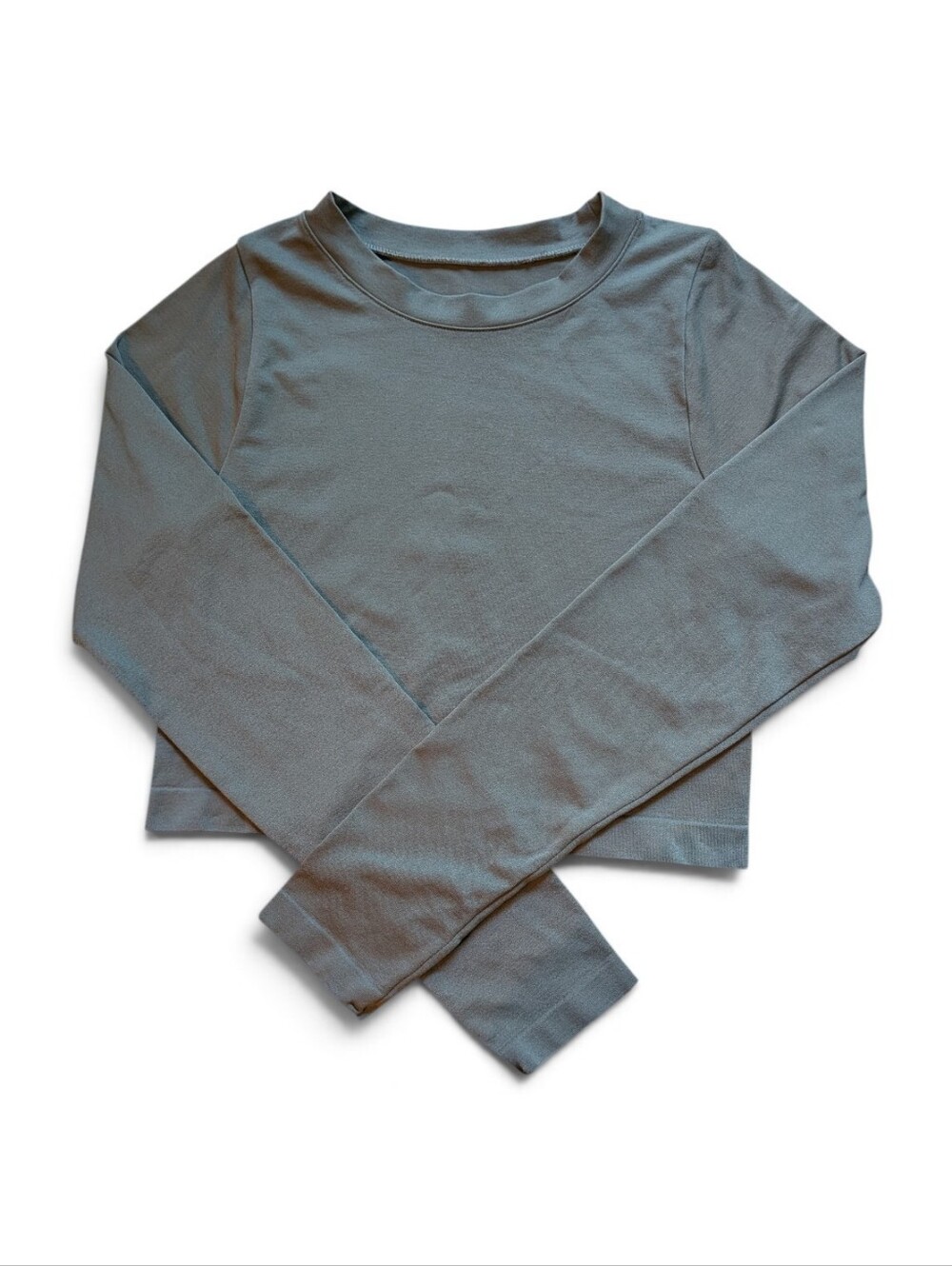 Women's Long-Sleeve Crop Top - Sage Green